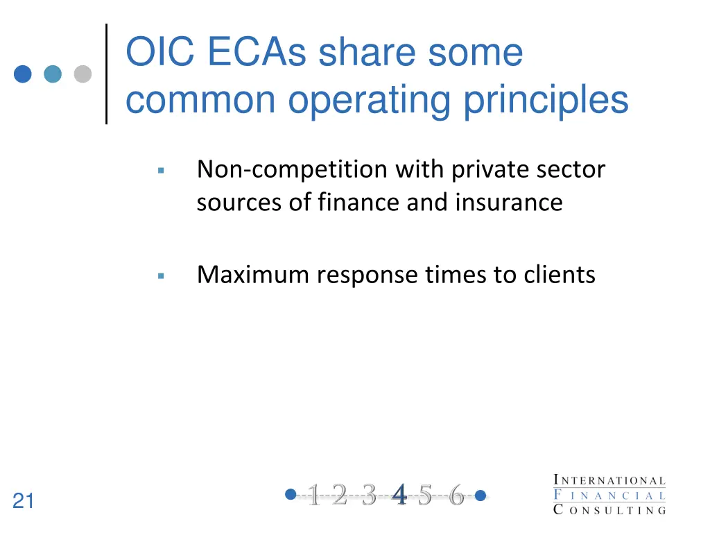 oic ecas share some common operating principles