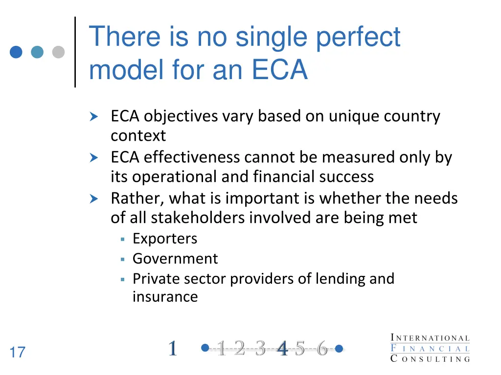 there is no single perfect model for an eca