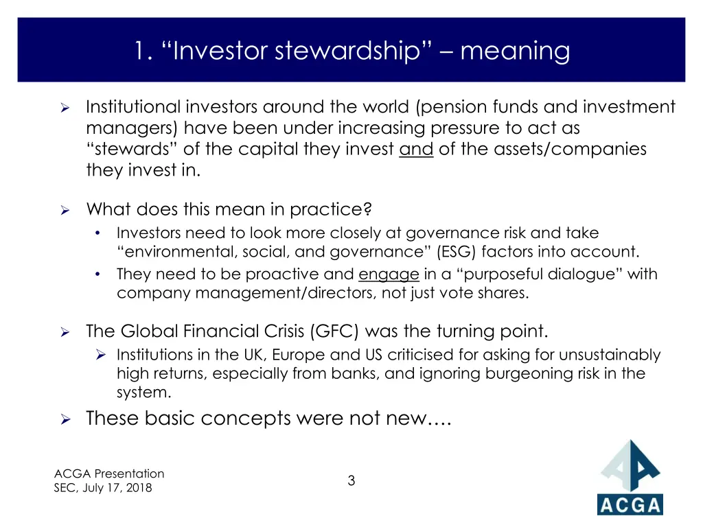 1 investor stewardship meaning