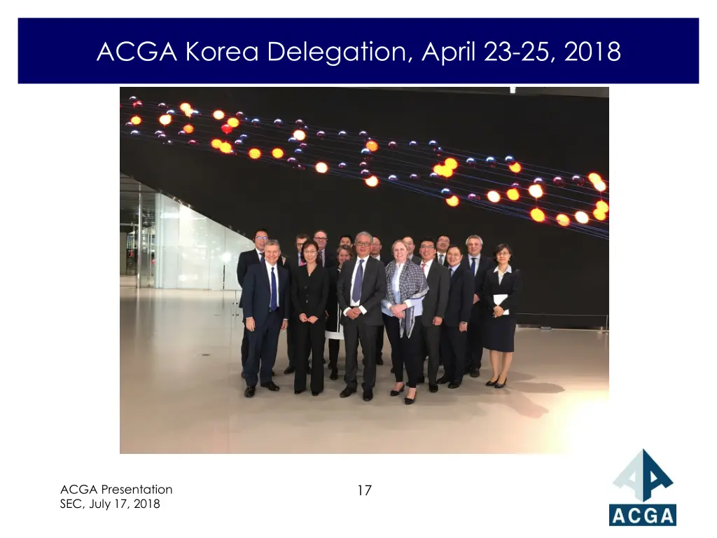acga korea delegation april 23 25 2018