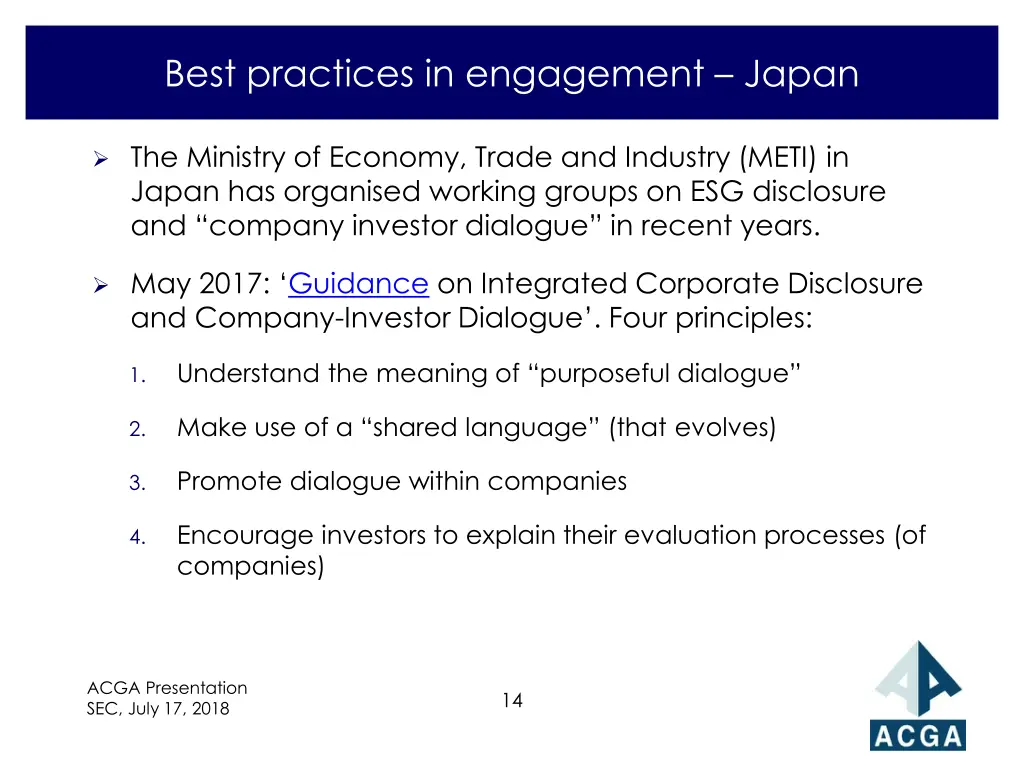 best practices in engagement japan