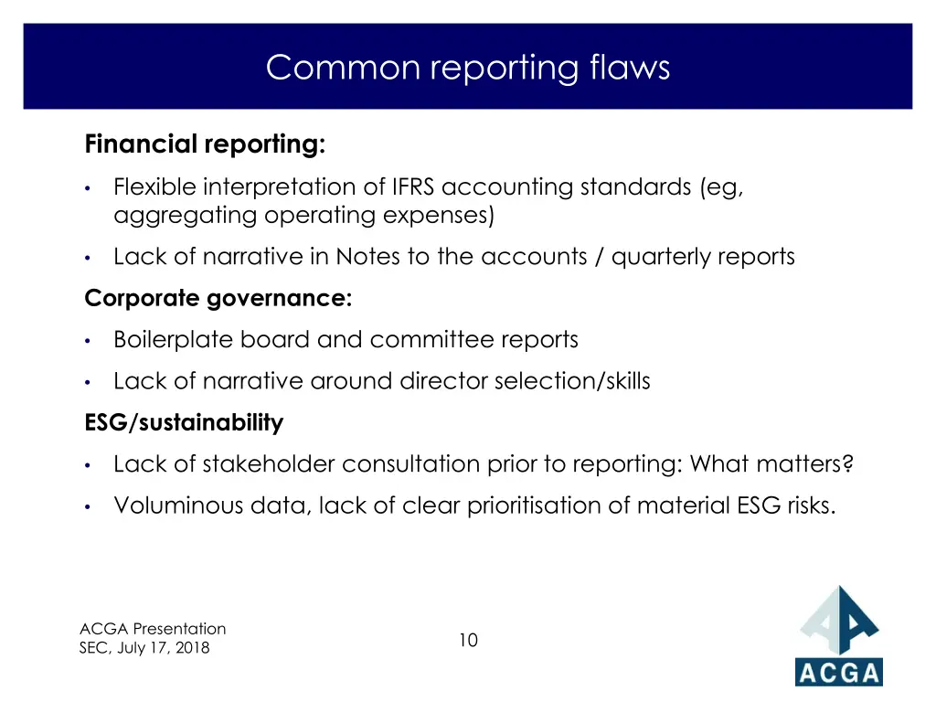 common reporting flaws