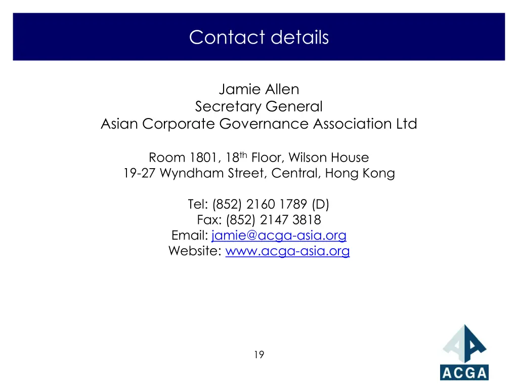 contact details