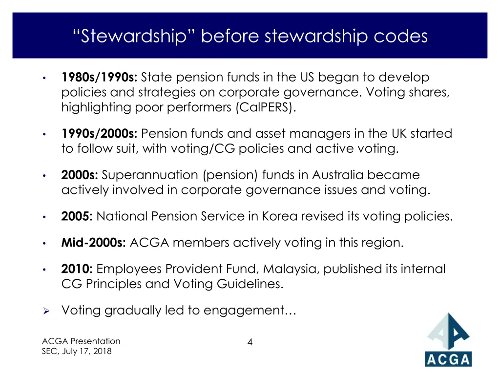 stewardship before stewardship codes