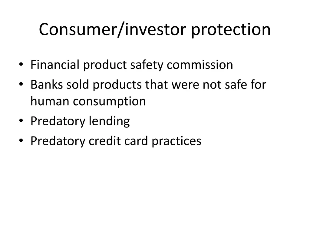 consumer investor protection