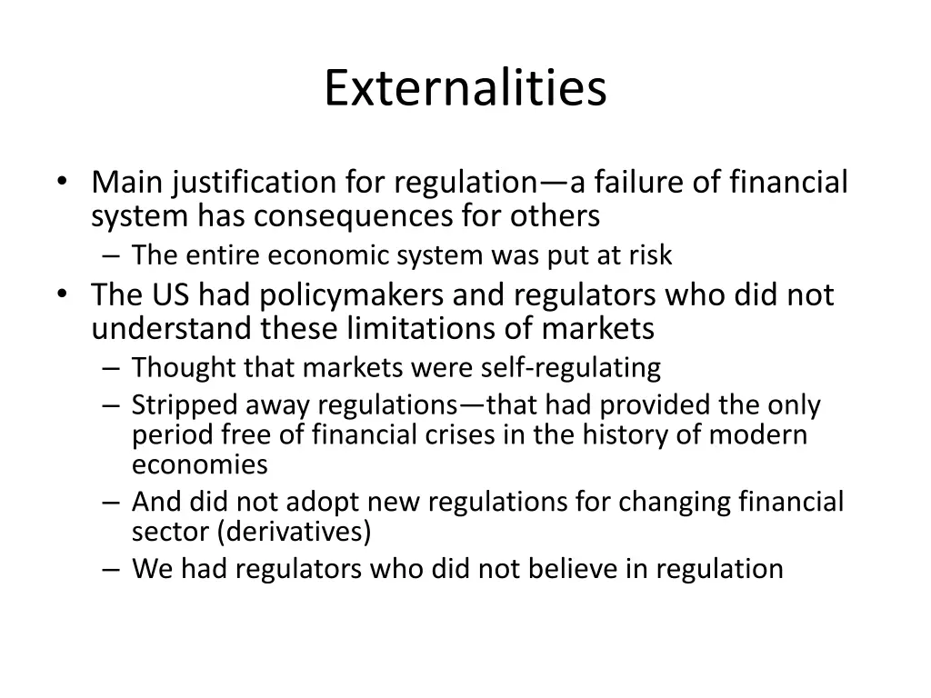externalities