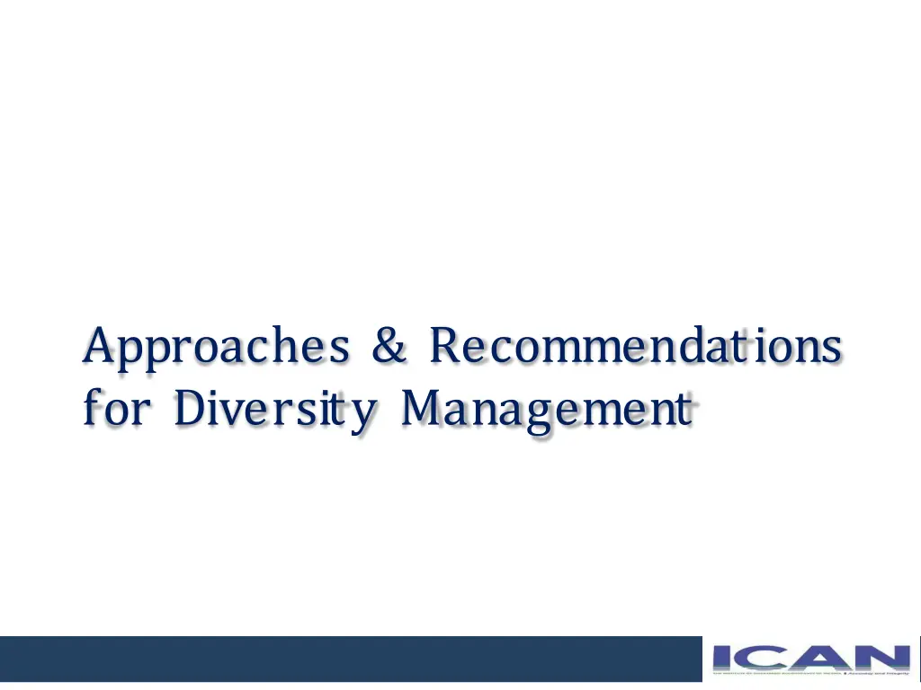 approaches recommendations for diversity