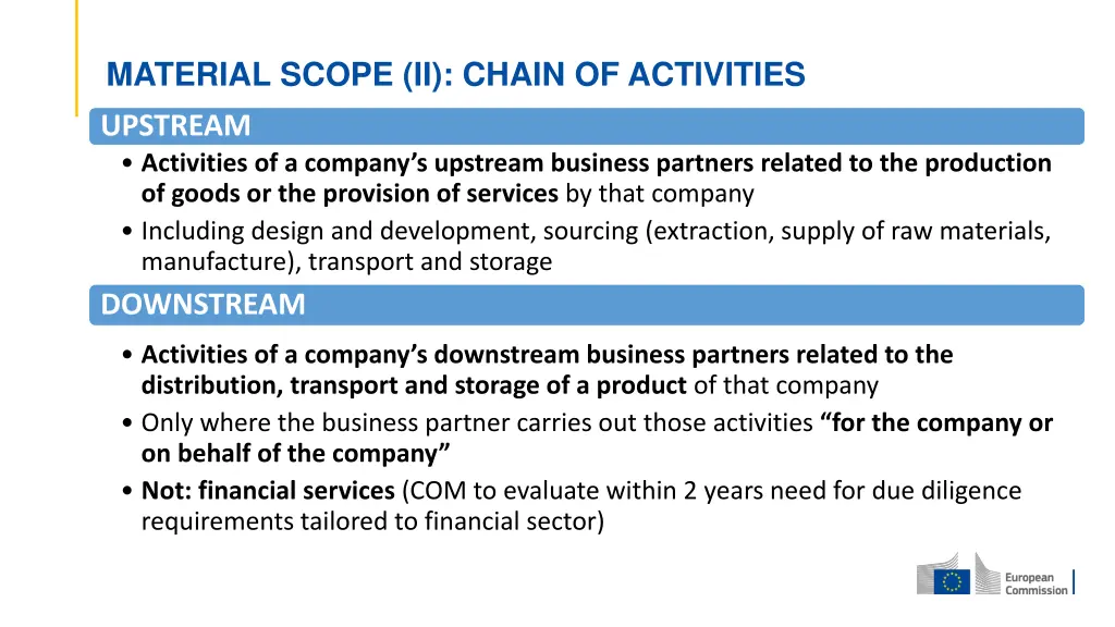 material scope ii chain of activities