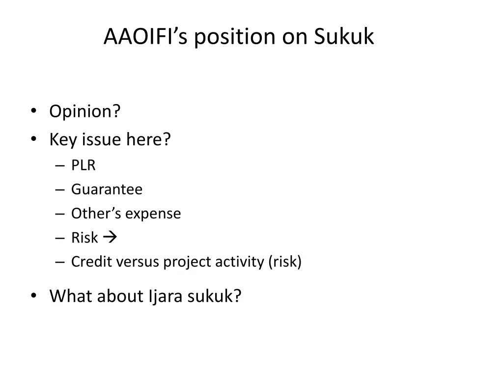 aaoifi s position on sukuk 1