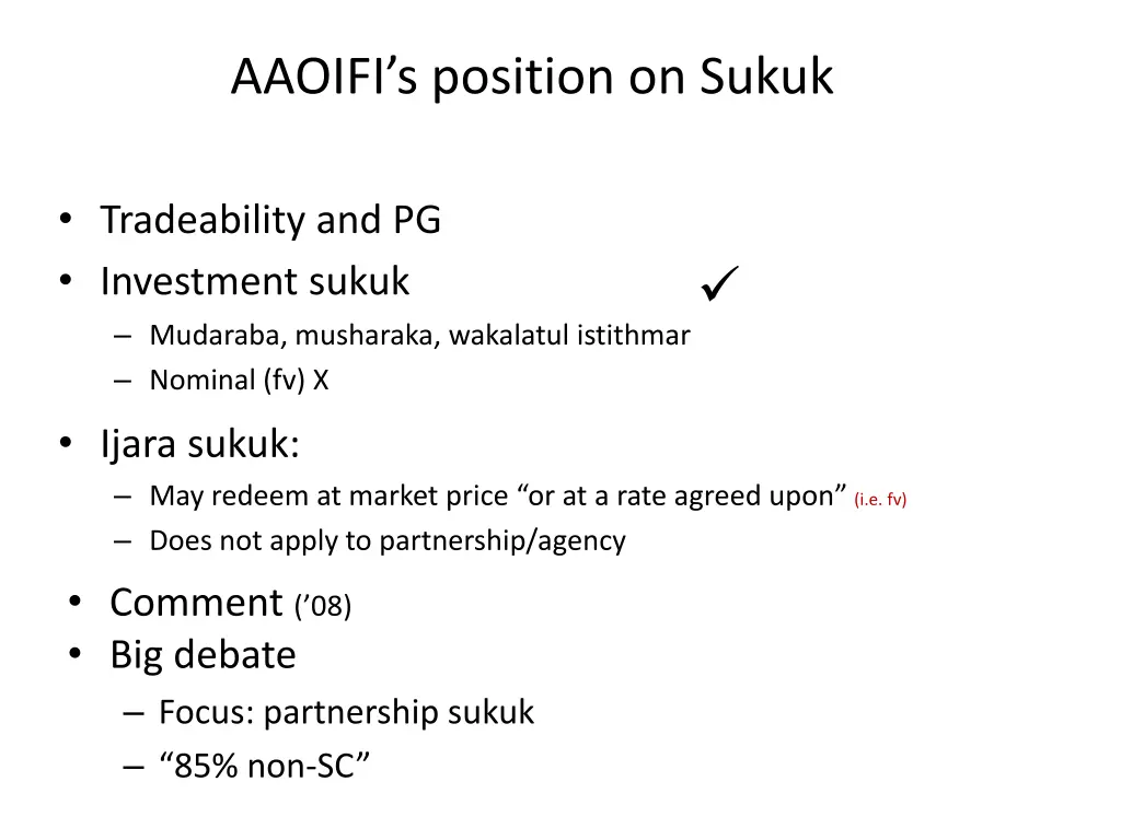 aaoifi s position on sukuk
