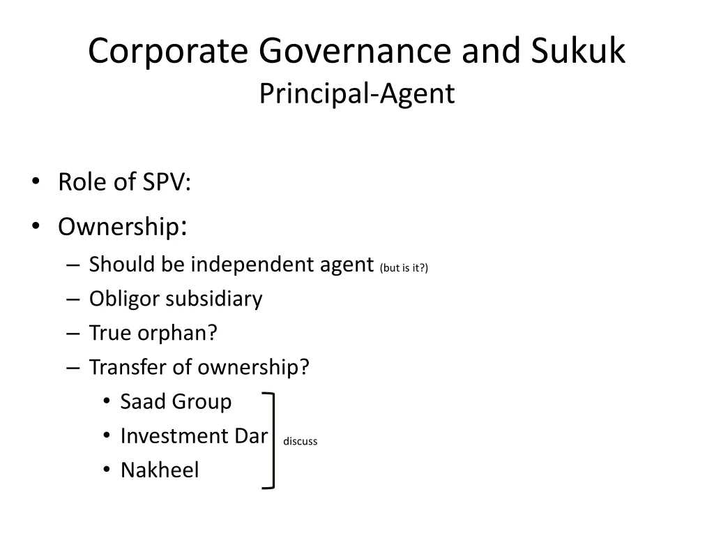 corporate governance and sukuk principal agent 1