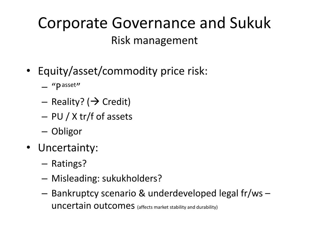 corporate governance and sukuk risk management