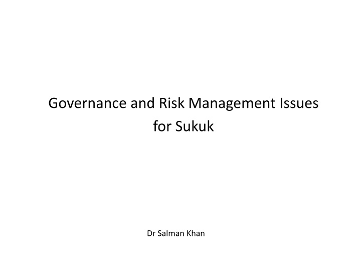 governance and risk management issues for sukuk