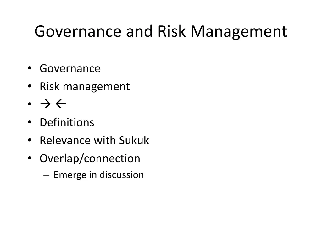 governance and risk management