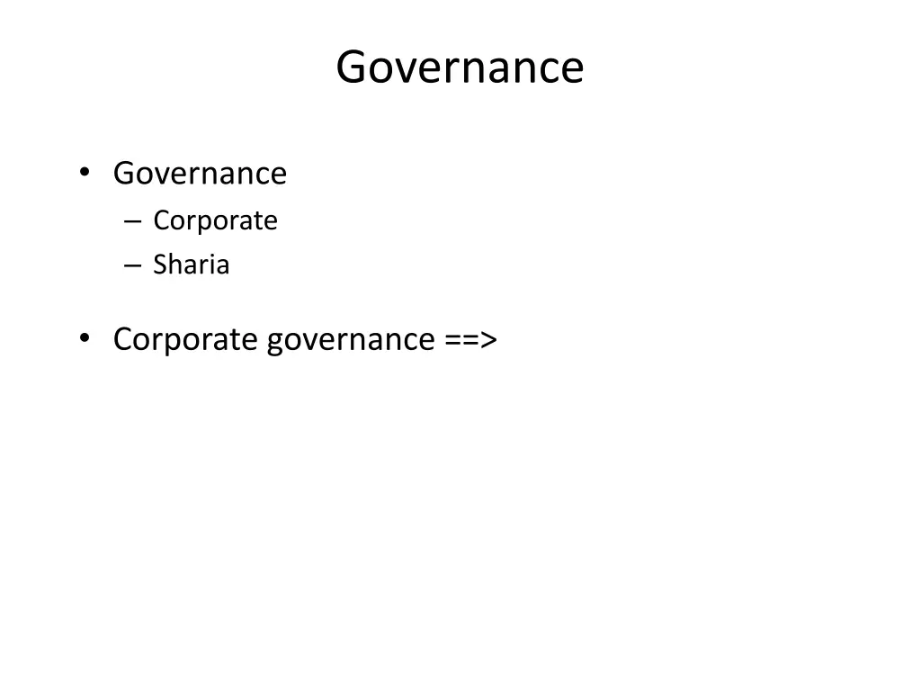 governance