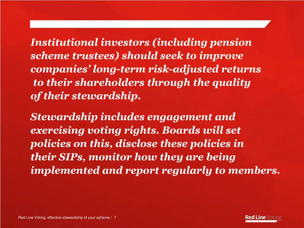 institutional investors including pension scheme