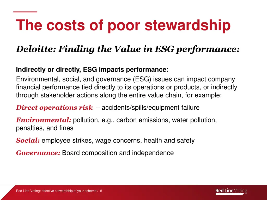 the costs of poor stewardship
