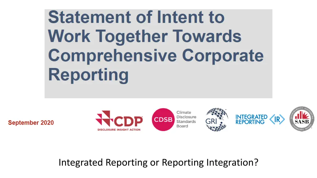 integrated reporting or reporting integration