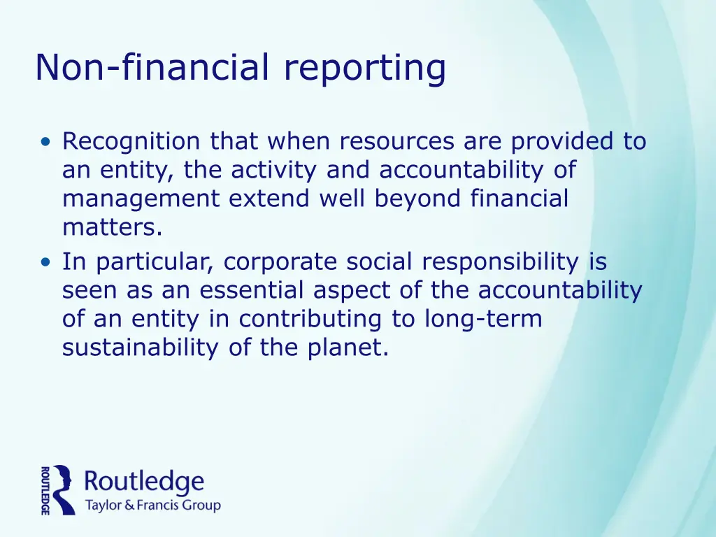 non financial reporting