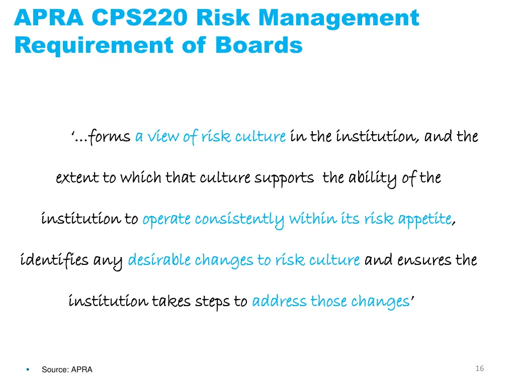 apra cps220 risk management requirement of boards