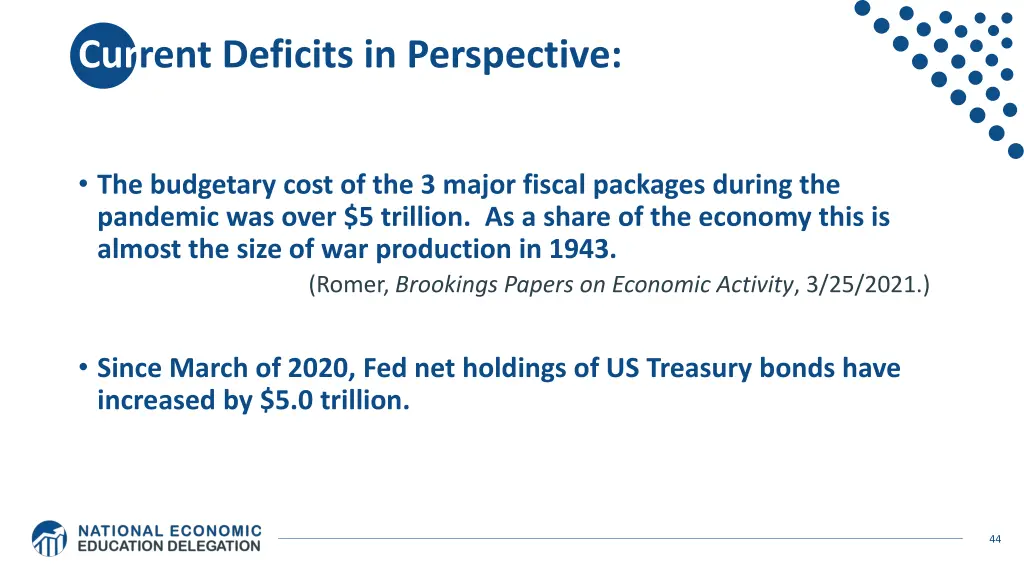 current deficits in perspective
