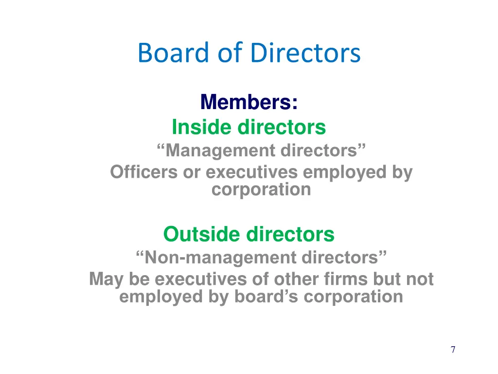 board of directors