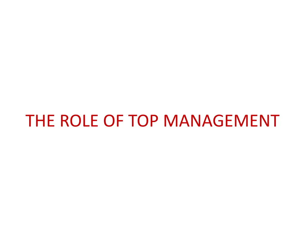 the role of top management