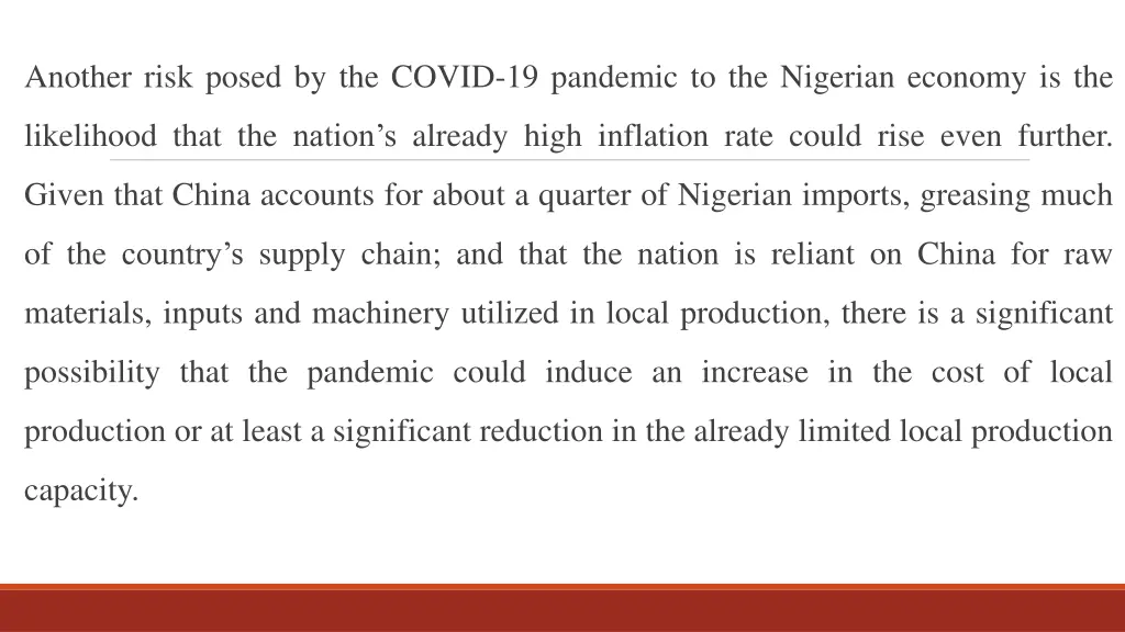another risk posed by the covid 19 pandemic