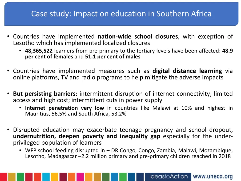 case study impact on education in southern africa