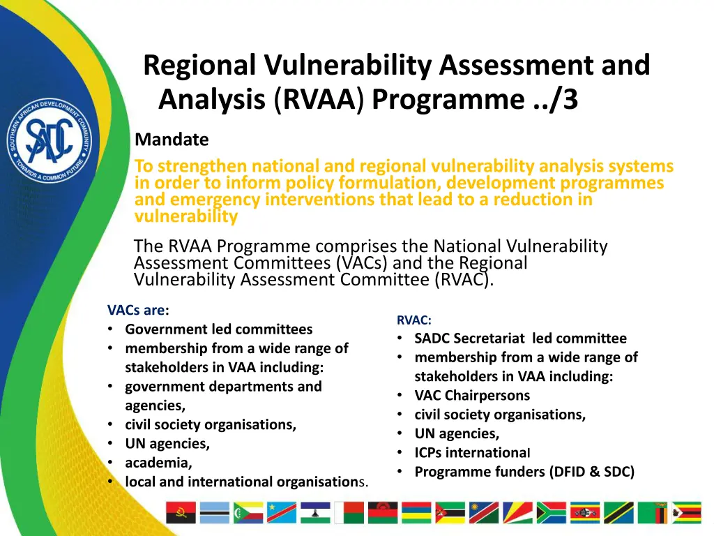 regional vulnerability assessment and analysis