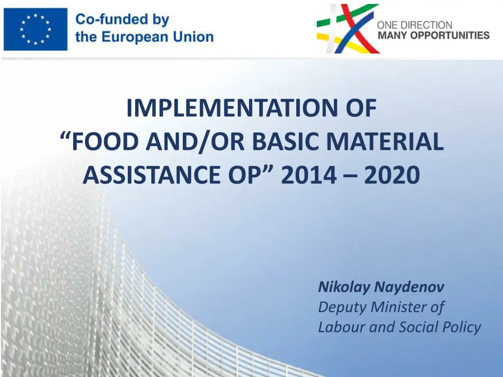 implementation of food and or basic material