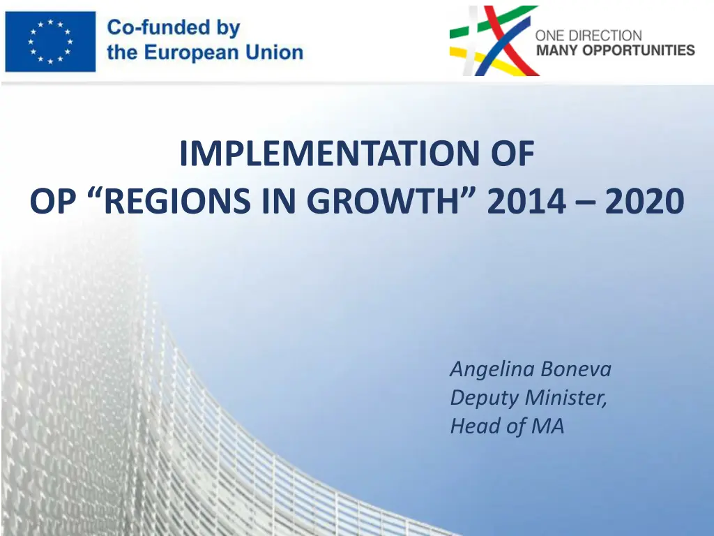 implementation of op regions in growth 2014 2020