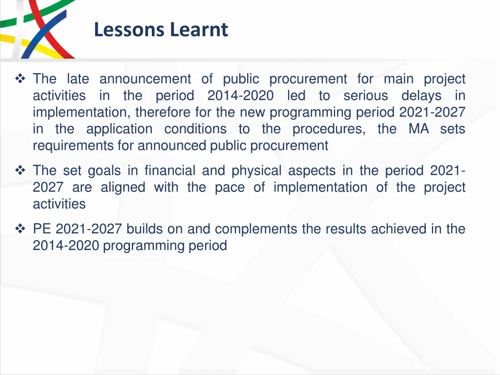 lessons learnt 1