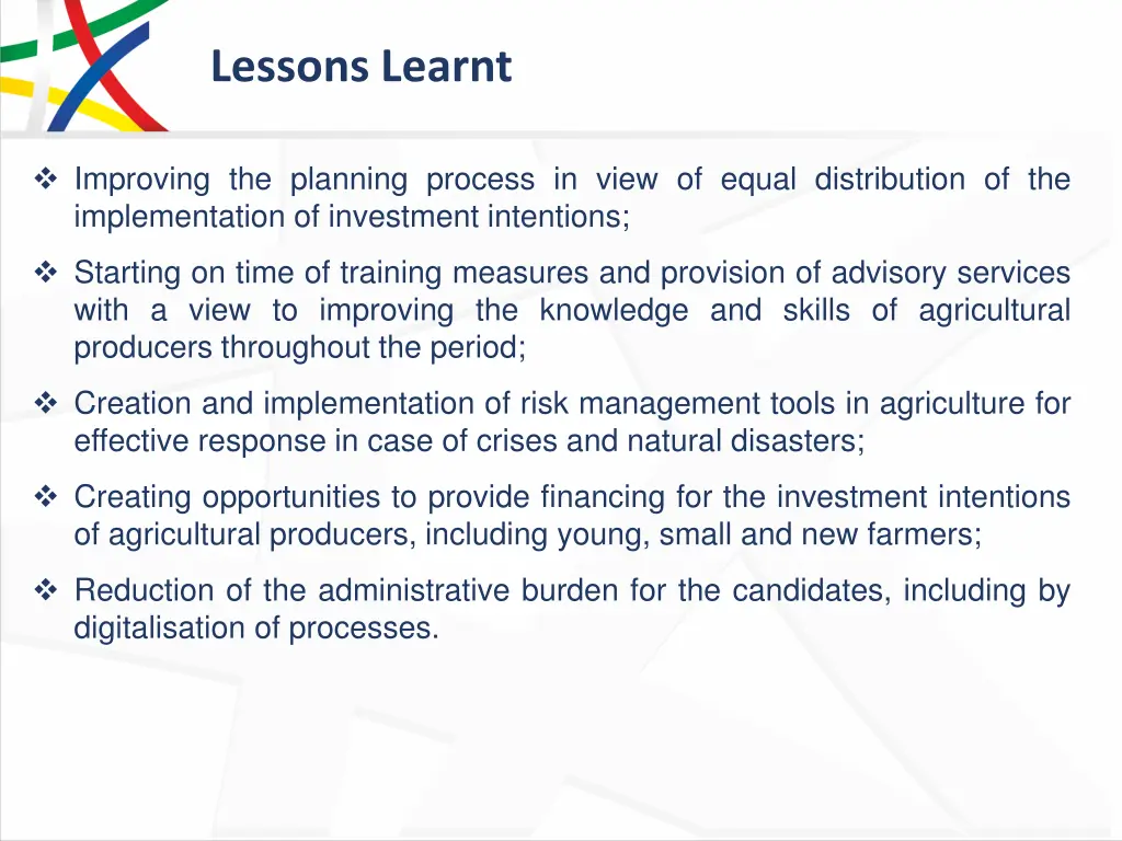 lessons learnt 8