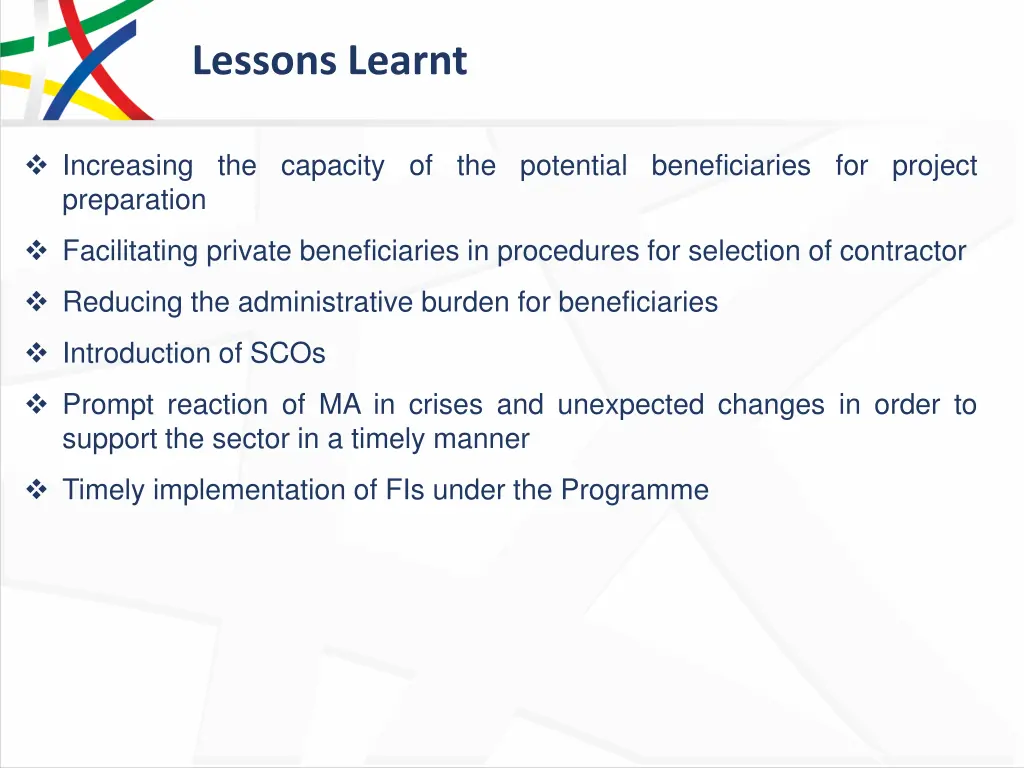 lessons learnt 9