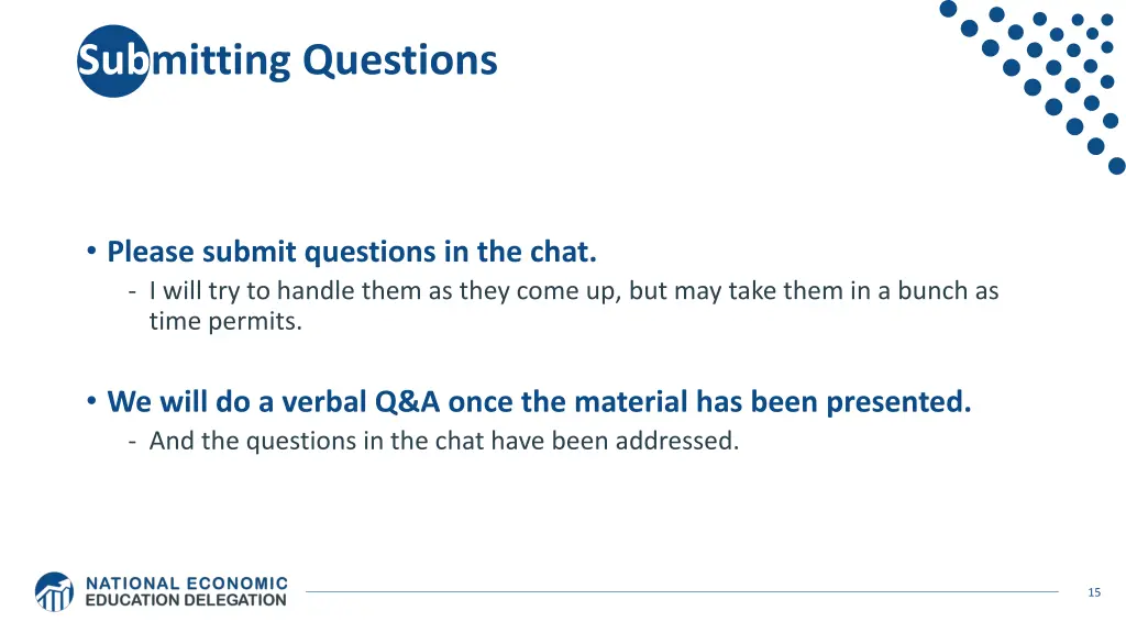 submitting questions