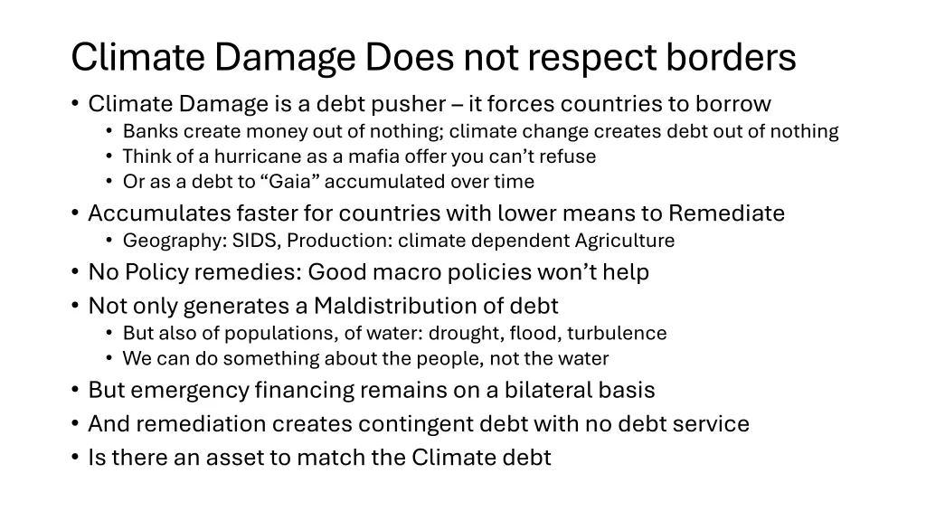climate damage does not respect borders climate