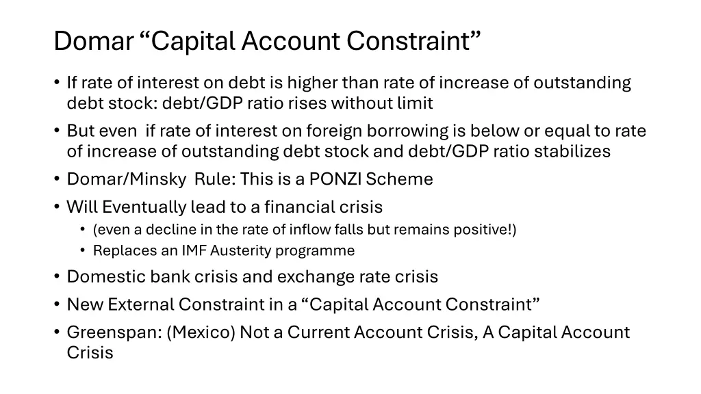 domar capital account constraint