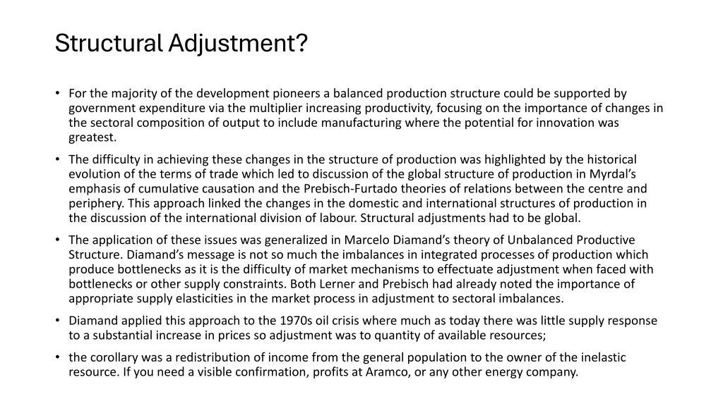 structural adjustment