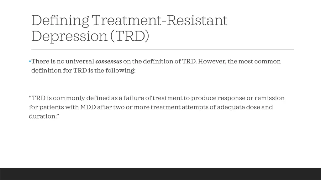 defining treatment resistant depression trd