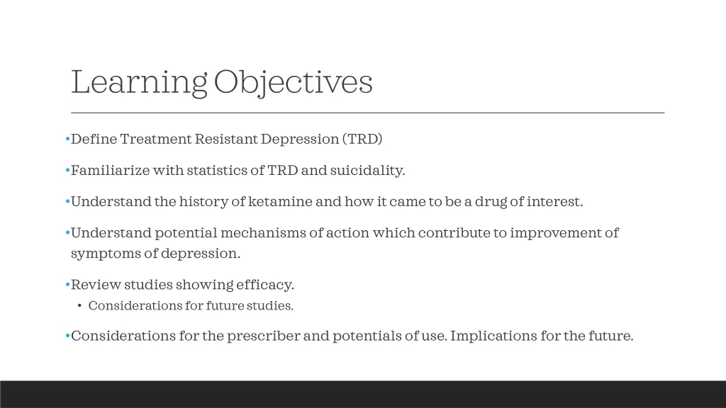 learning objectives