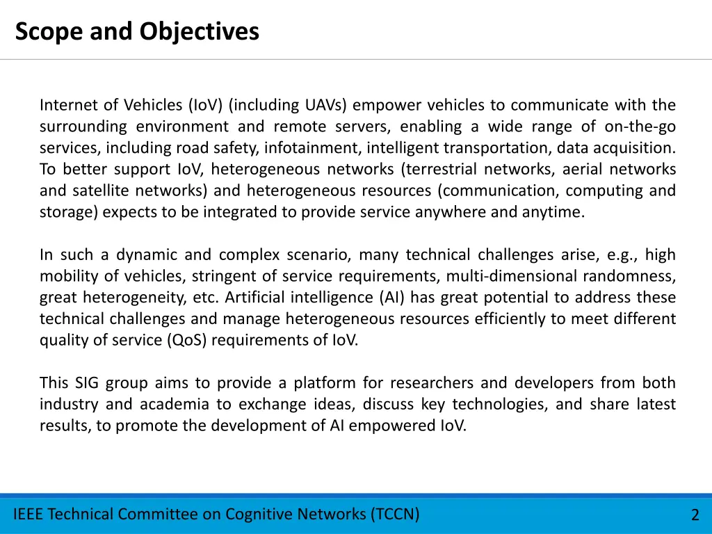 scope and objectives