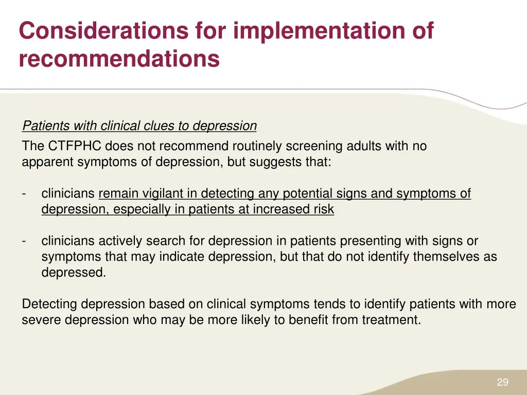 considerations for implementation