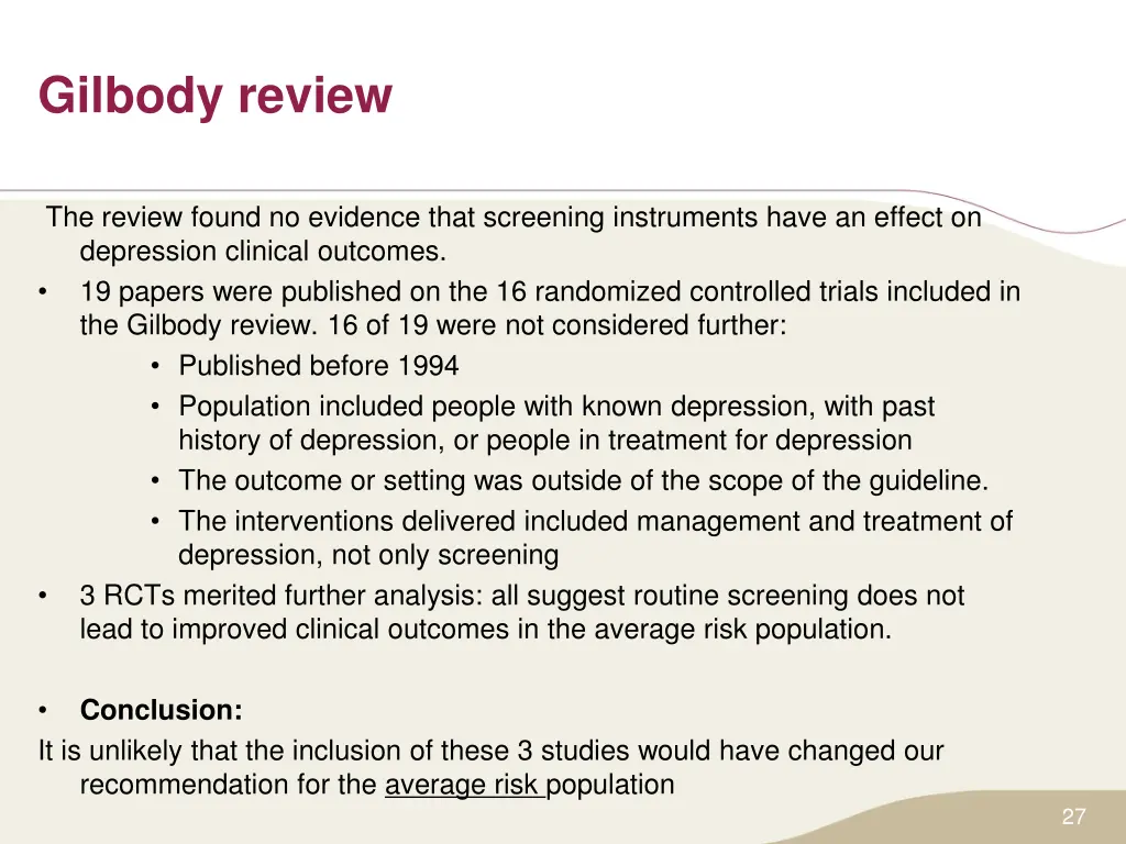 gilbody review