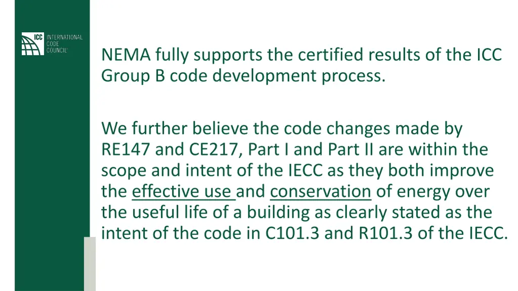 nema fully supports the certified results