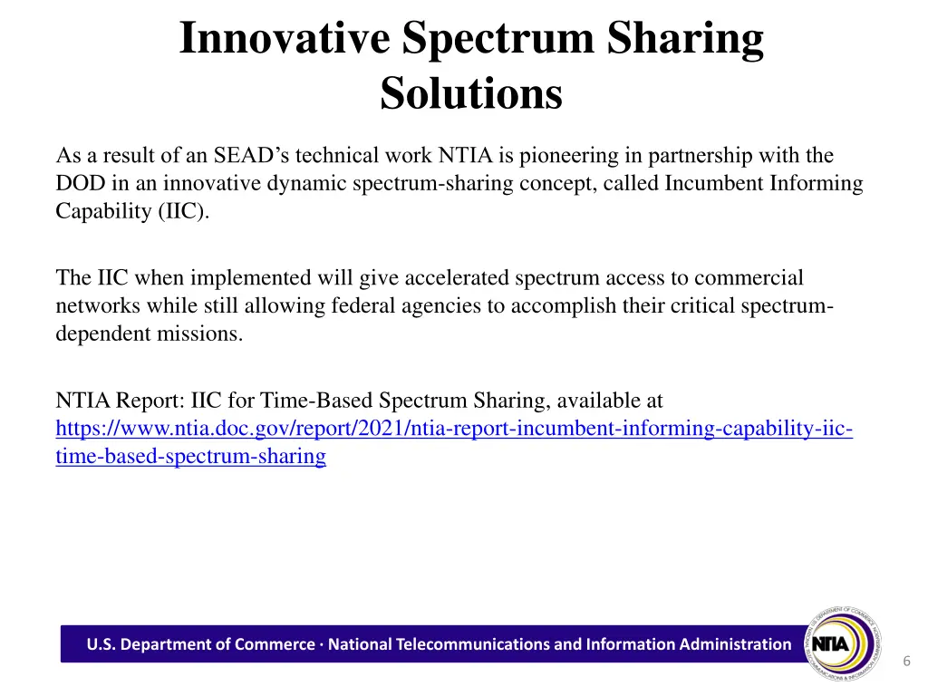 innovative spectrum sharing solutions