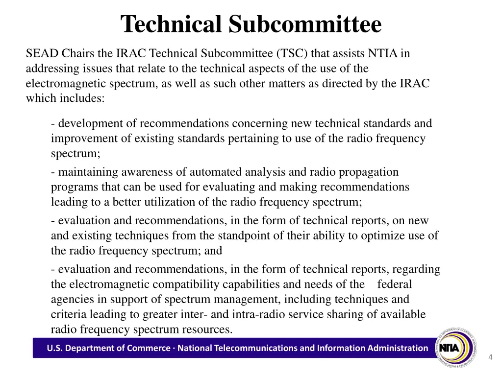 technical subcommittee
