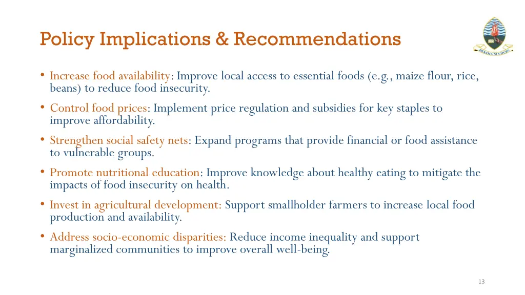 policy implications recommendations