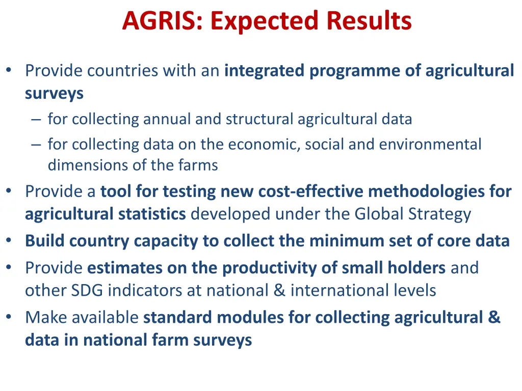 agris expected results