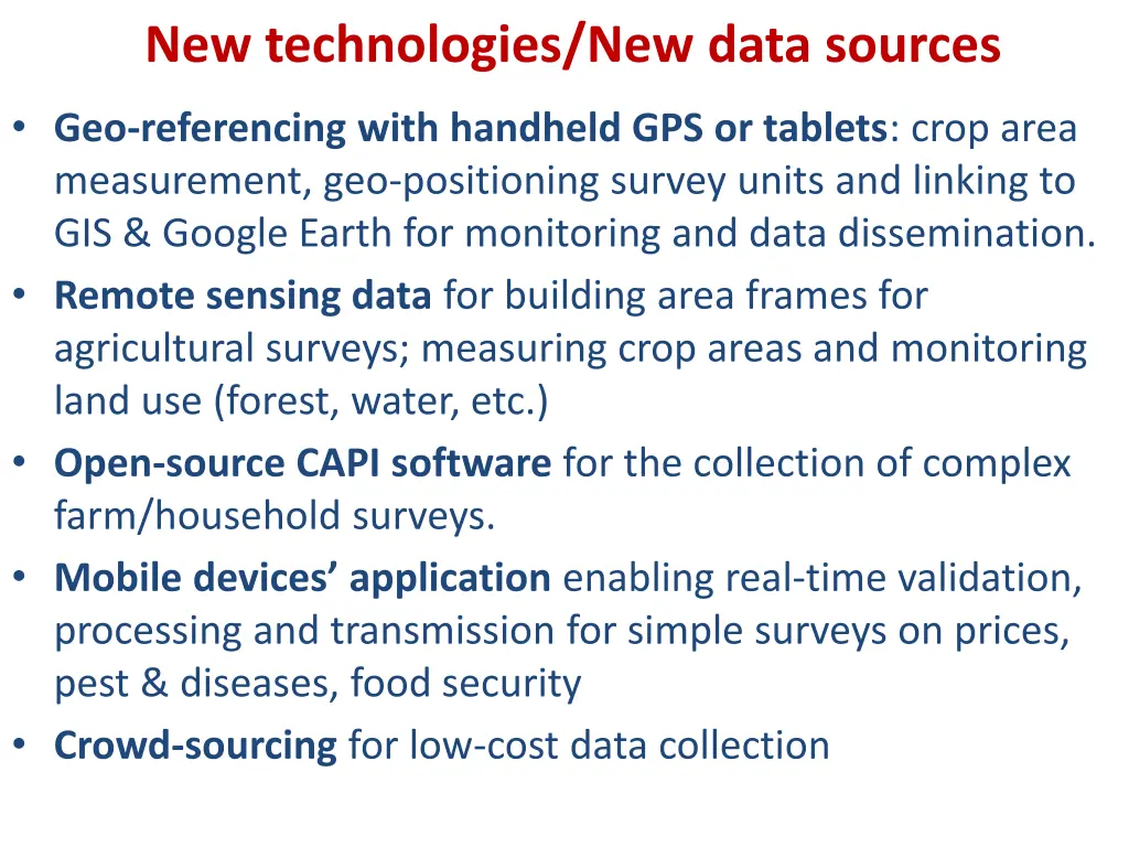 new technologies new data sources